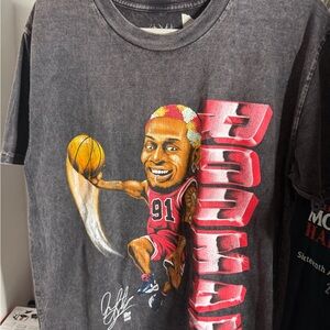 Dennis Rodman Heavyweight Bulls Tee Size Large